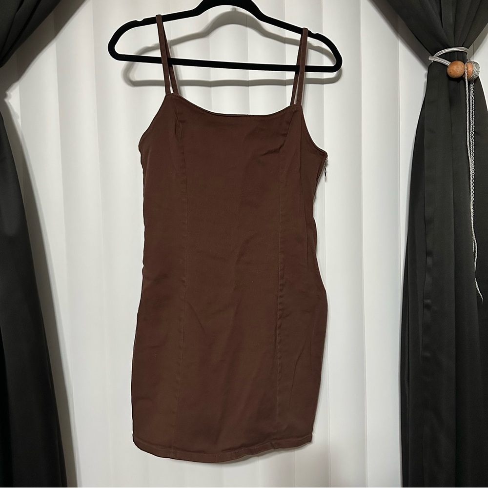 H&M Divided Chocolate Brown midi denim Dress